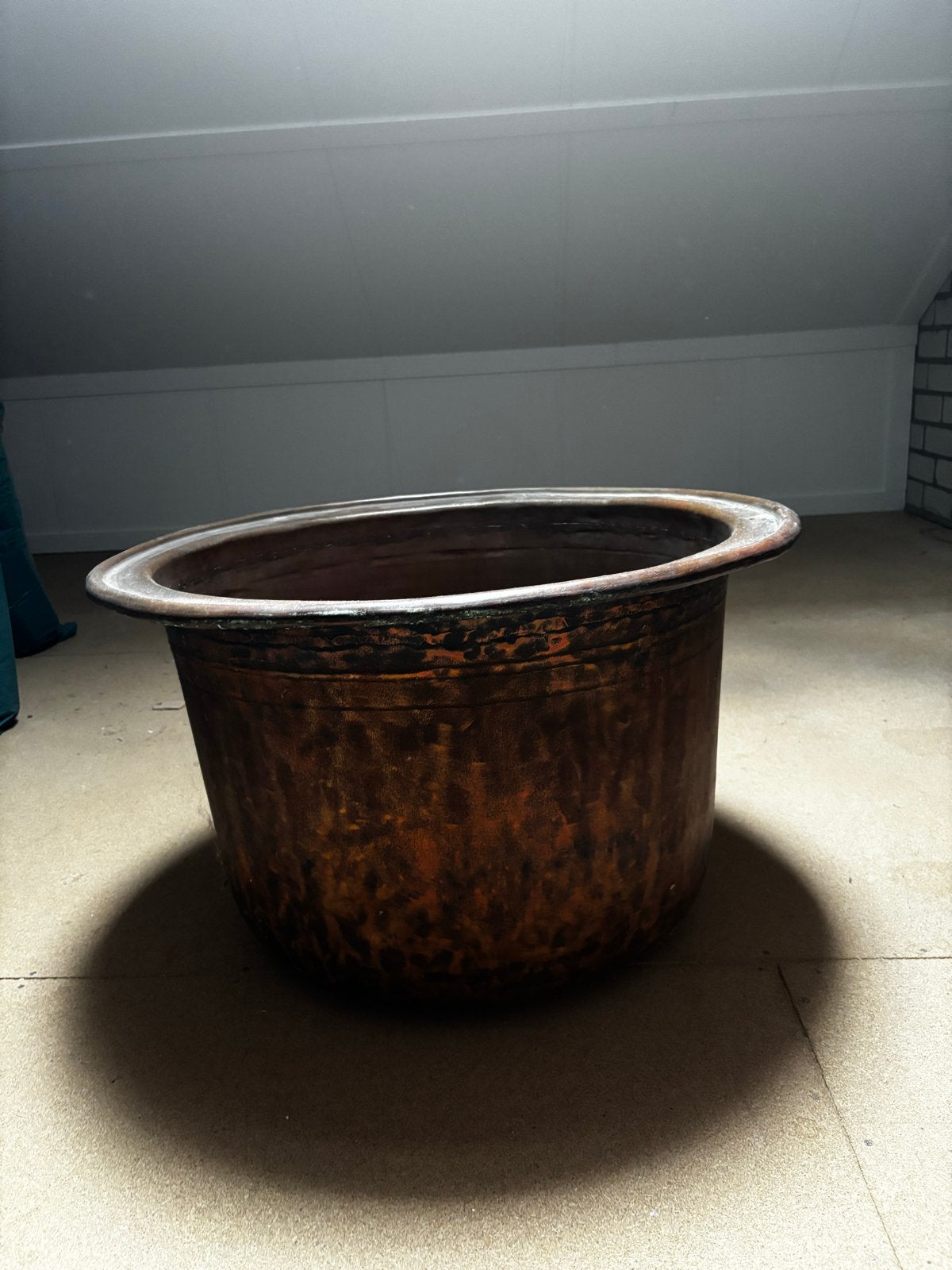 Antieke Koperen Ketel - Grote Decoratieve Pot, Ophalen, Koper