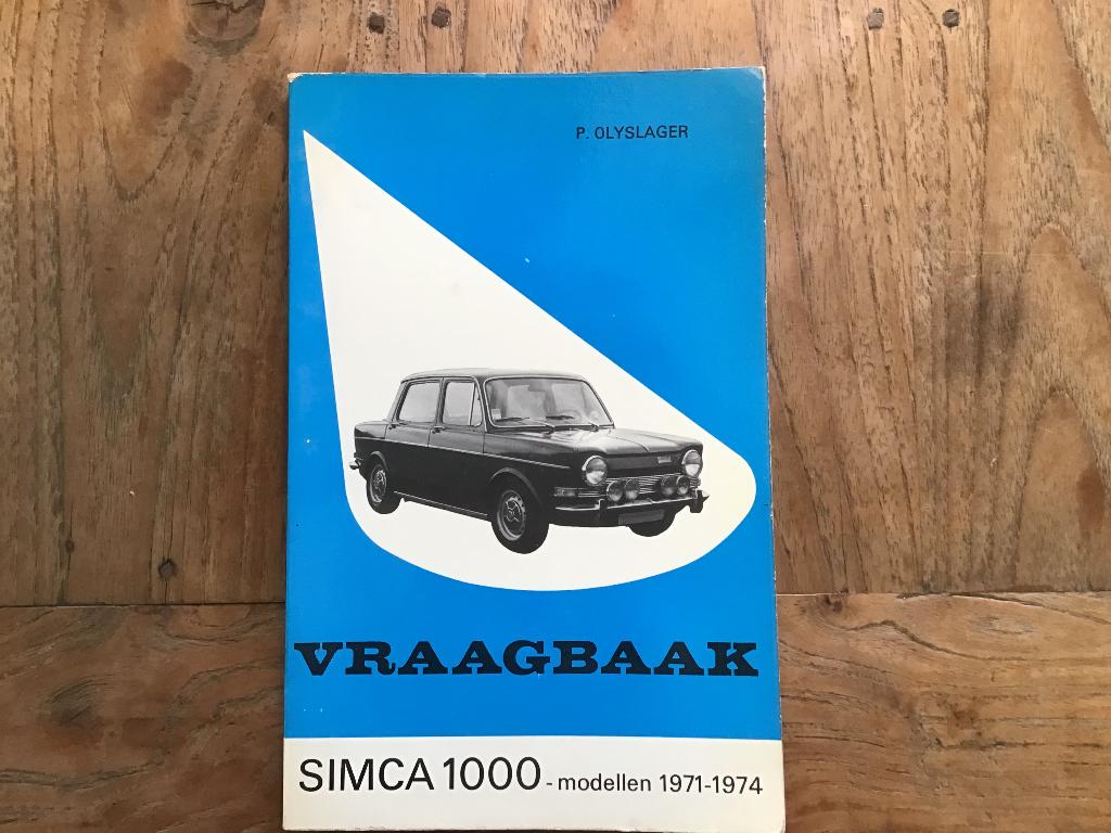 Vraagbaak Olyslager Simca 1000, Ophalen of Verzenden