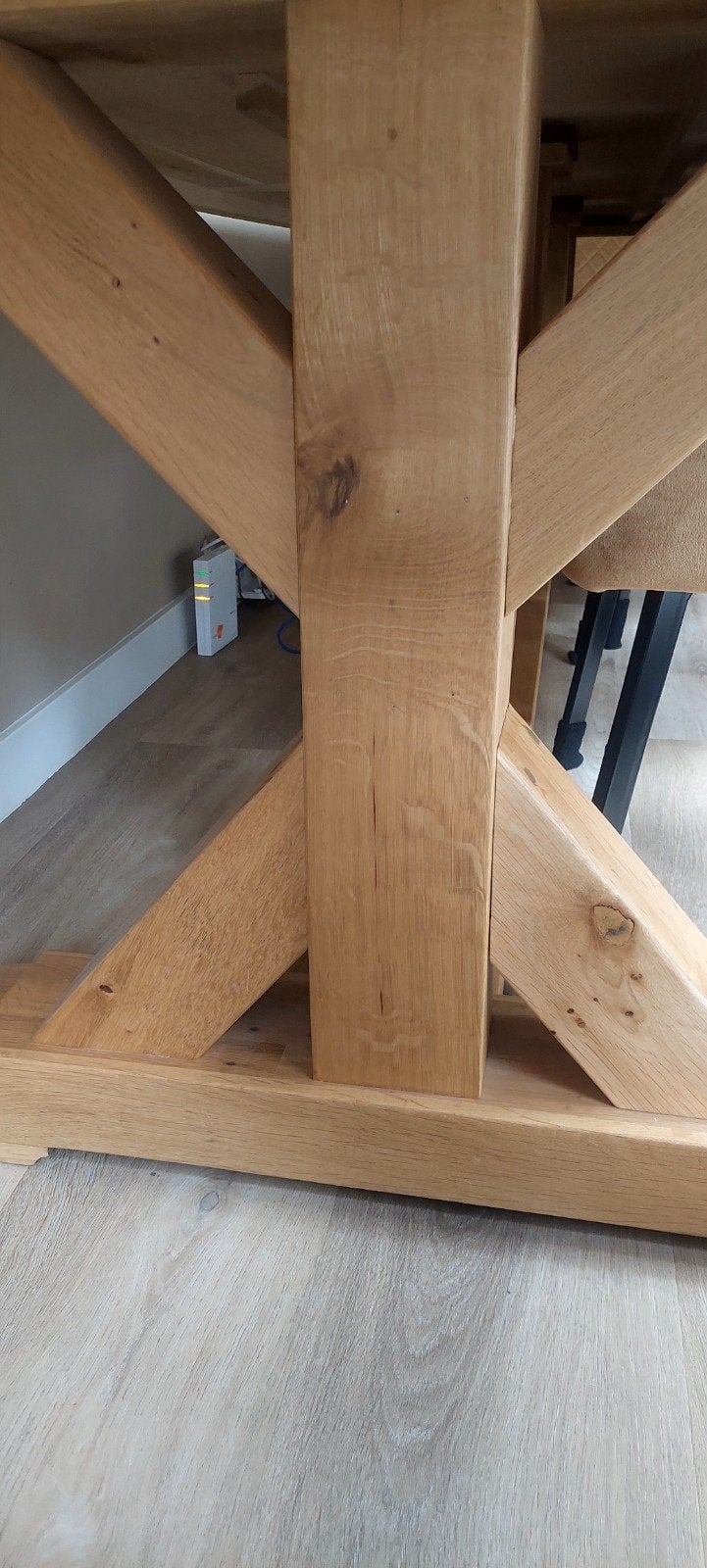 Te koop: schitterende  blank eiken tafel, Ophalen, 100 tot 150 cm, Eikenhout, Zo goed als nieuw