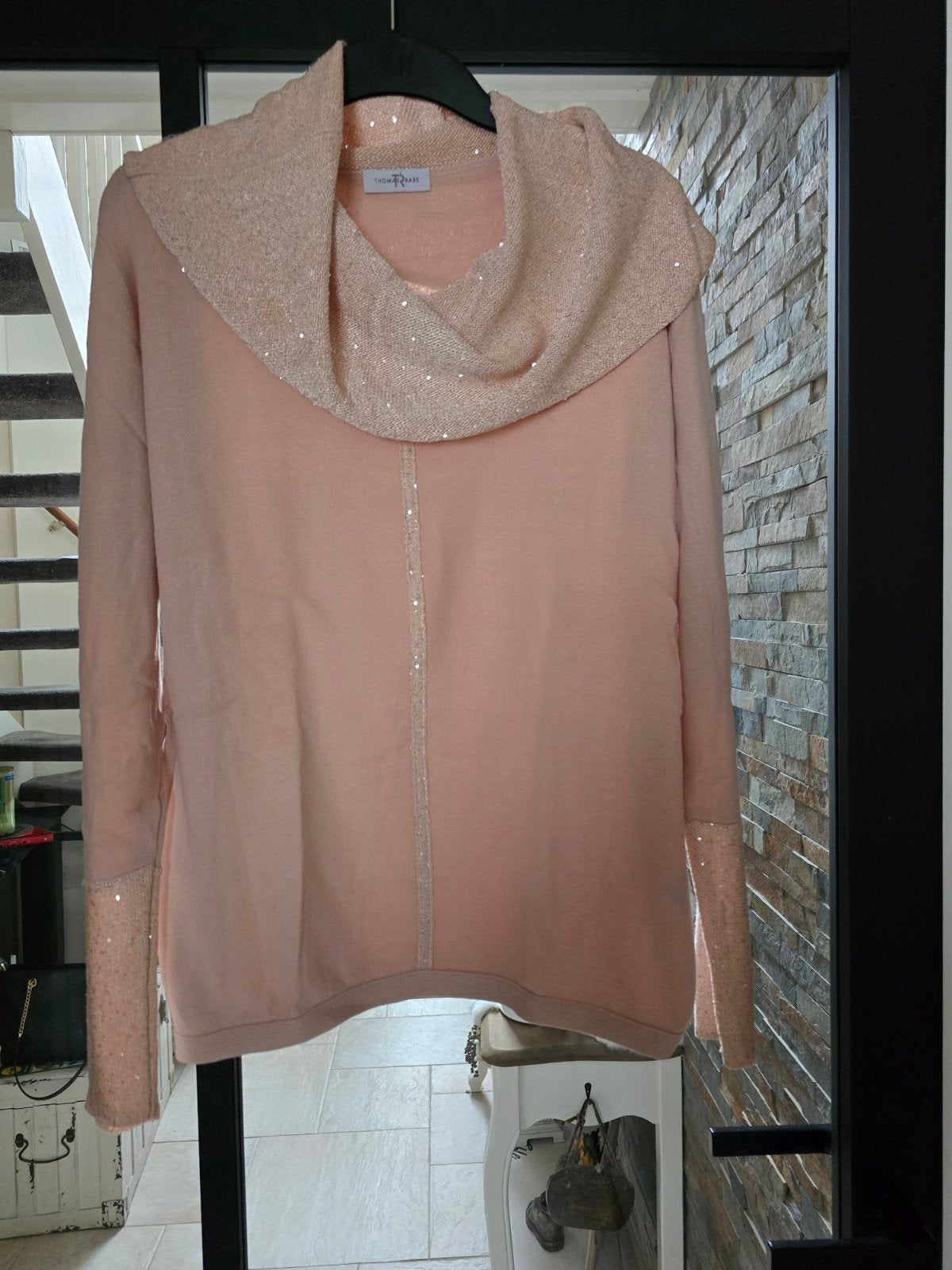 Te koop zalm kleurige dames trui, merk Thomas Rabe, maat 38., Kleding | Dames, Maat 38/40 (M), Thomas Rabe, Oranje, Ophalen of Verzenden