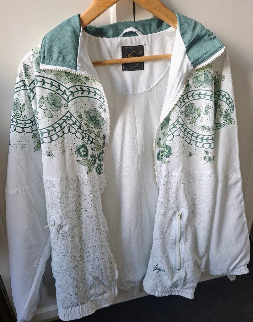 Vintage Fong Leng Oversized Trainingsjack/80-90s, Ophalen of Verzenden, Gedragen, Wit, Fitness of Aerobics