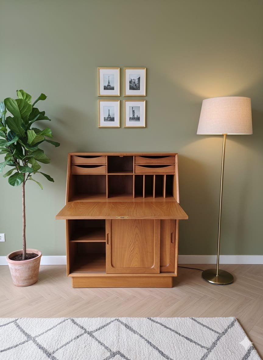 Originele Deense teak secretaire-Bernh.Pedersen&Son(jaren60), Huis en Inrichting, Kasten | Secretaires, Ophalen, Zo goed als nieuw