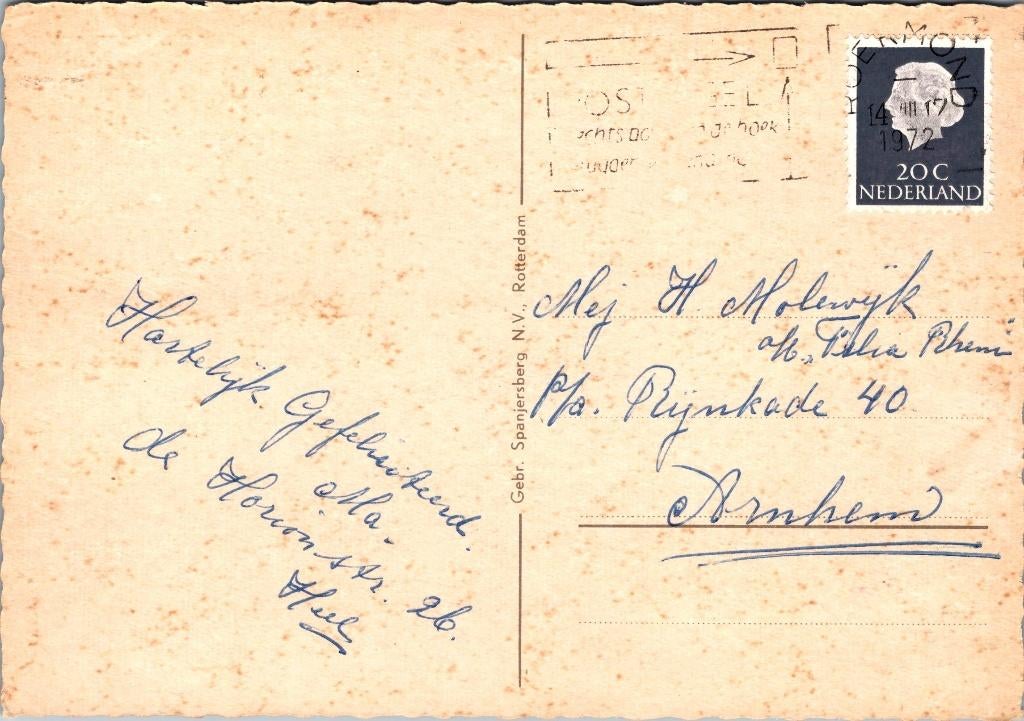 Vlaardingen - Haven (1972) 2x, Verzenden, 1960 tot 1980, Gelopen, Zuid-Holland