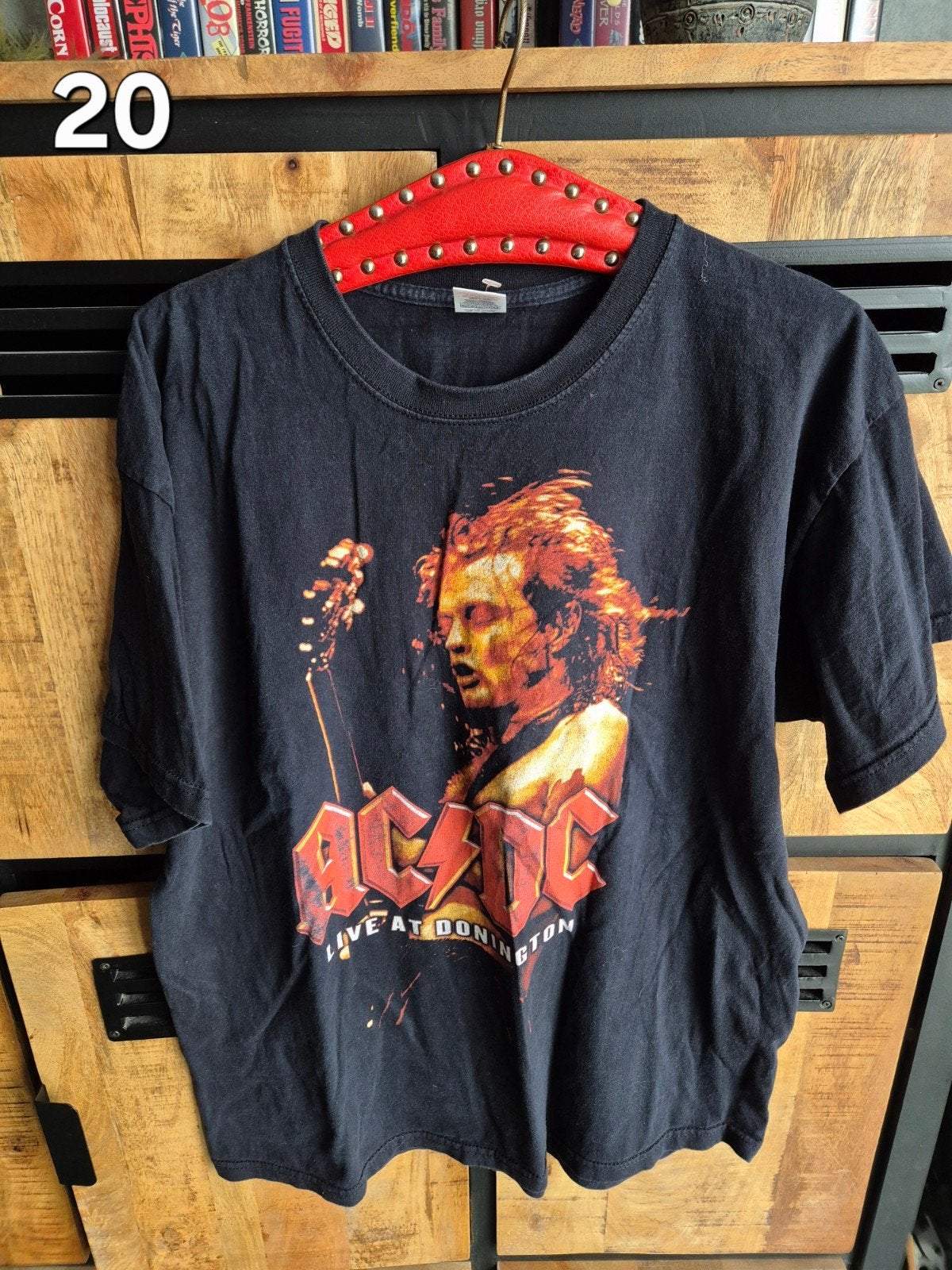 Vintage AC/DC Live At Donington T-shirt - Maat XL, Kleding | Heren, Zwart, AC/DC, Maat 56/58 (XL), Ophalen of Verzenden