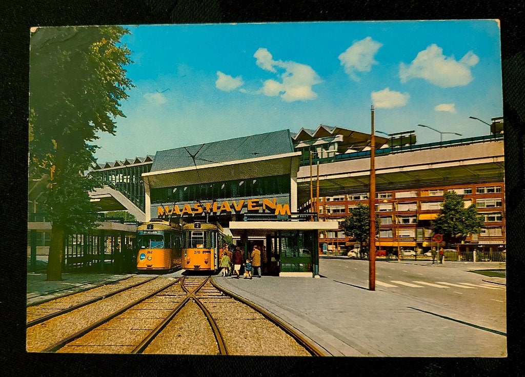 kaart oud rotterdam maashaven, Ophalen of Verzenden, 1960 tot 1980, Ongelopen, Zuid-Holland
