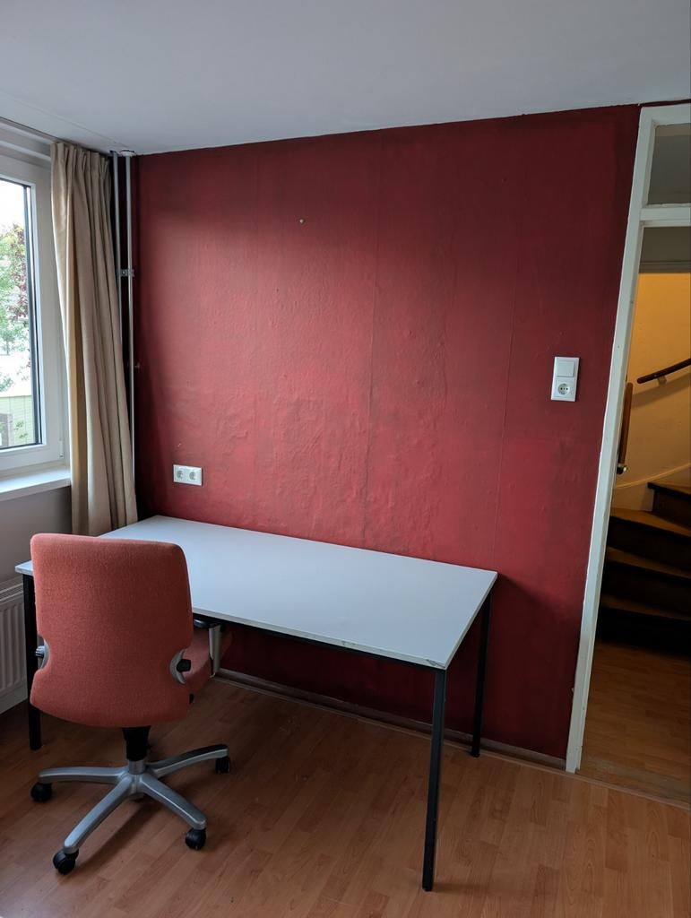 Bureau 160 breed x 80 diep x 75 hoog desk tafel, Huis en Inrichting, Bureaus, Ophalen, 160 cm, Zo goed als nieuw, Grijs