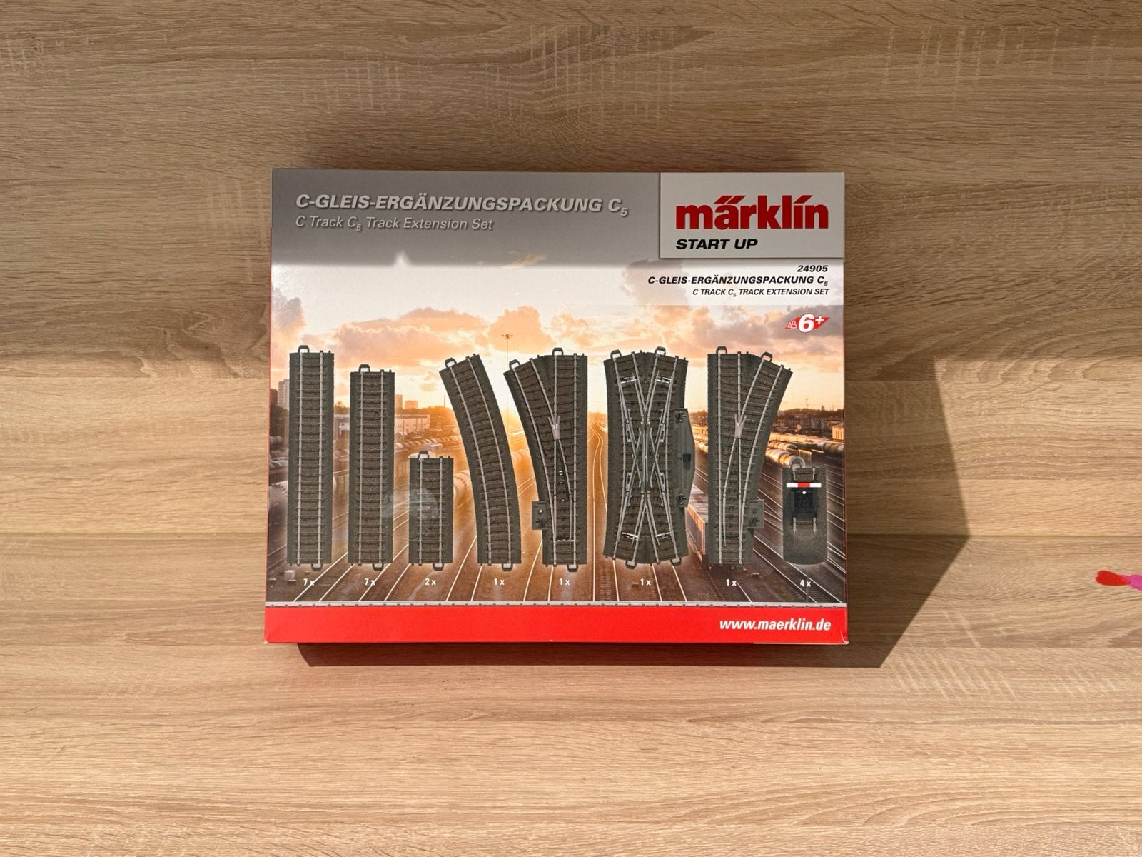 Marklin 24905 C5 C-rails uitbreidingsset, Wisselstroom, Verzenden, Rails, Zo goed als nieuw