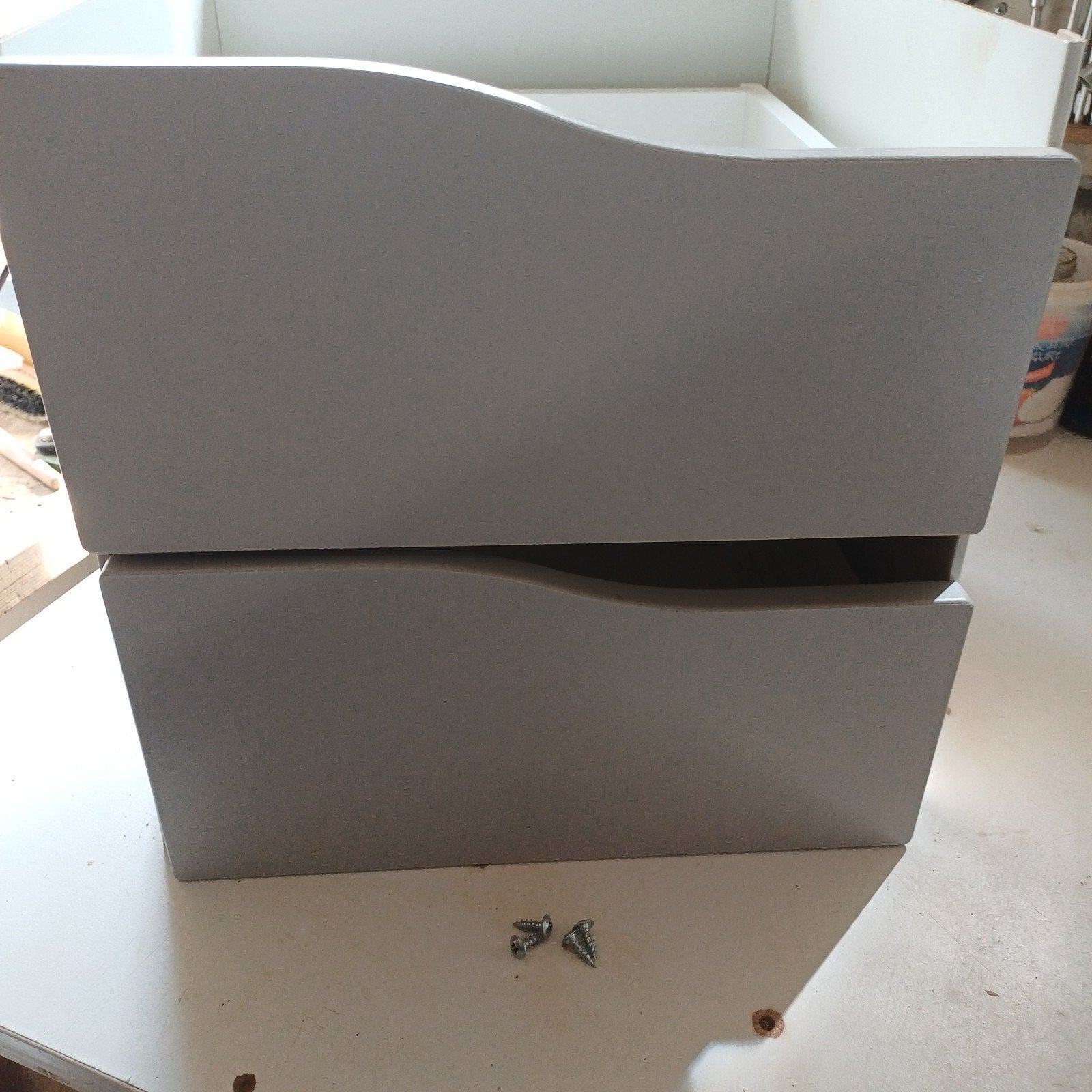 IKEA Kallax/Expedit ladeblok grijs (3 stuks beschikbaar), Huis en Inrichting, Ophalen, Zo goed als nieuw