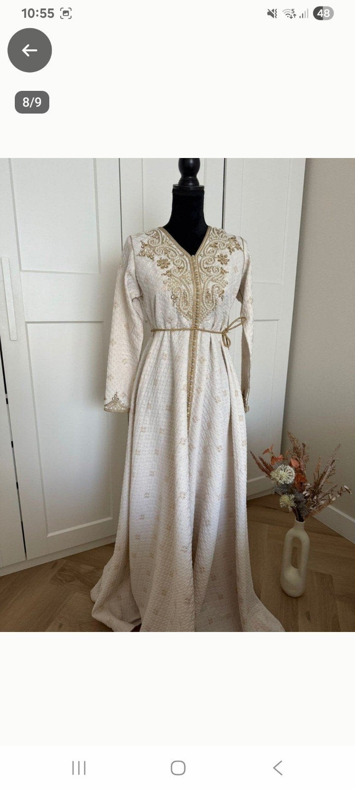 brokaat kaftan takchita jurk maat s, Ophalen, Zo goed als nieuw, Trouwjurk