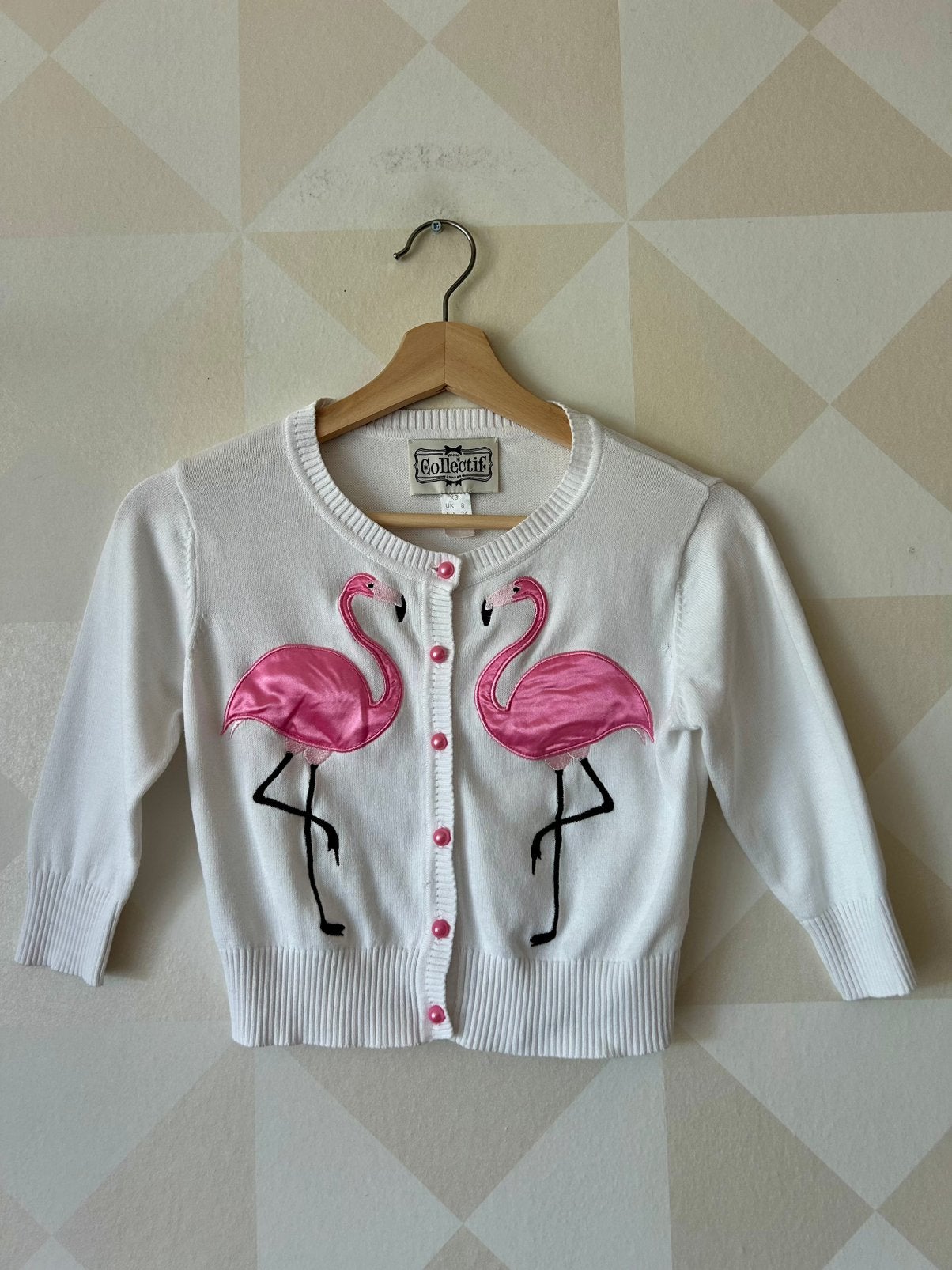 Collectif vest flamingo wit roze XS/34 zgan, Collectif, Wit, Ophalen of Verzenden, Zo goed als nieuw