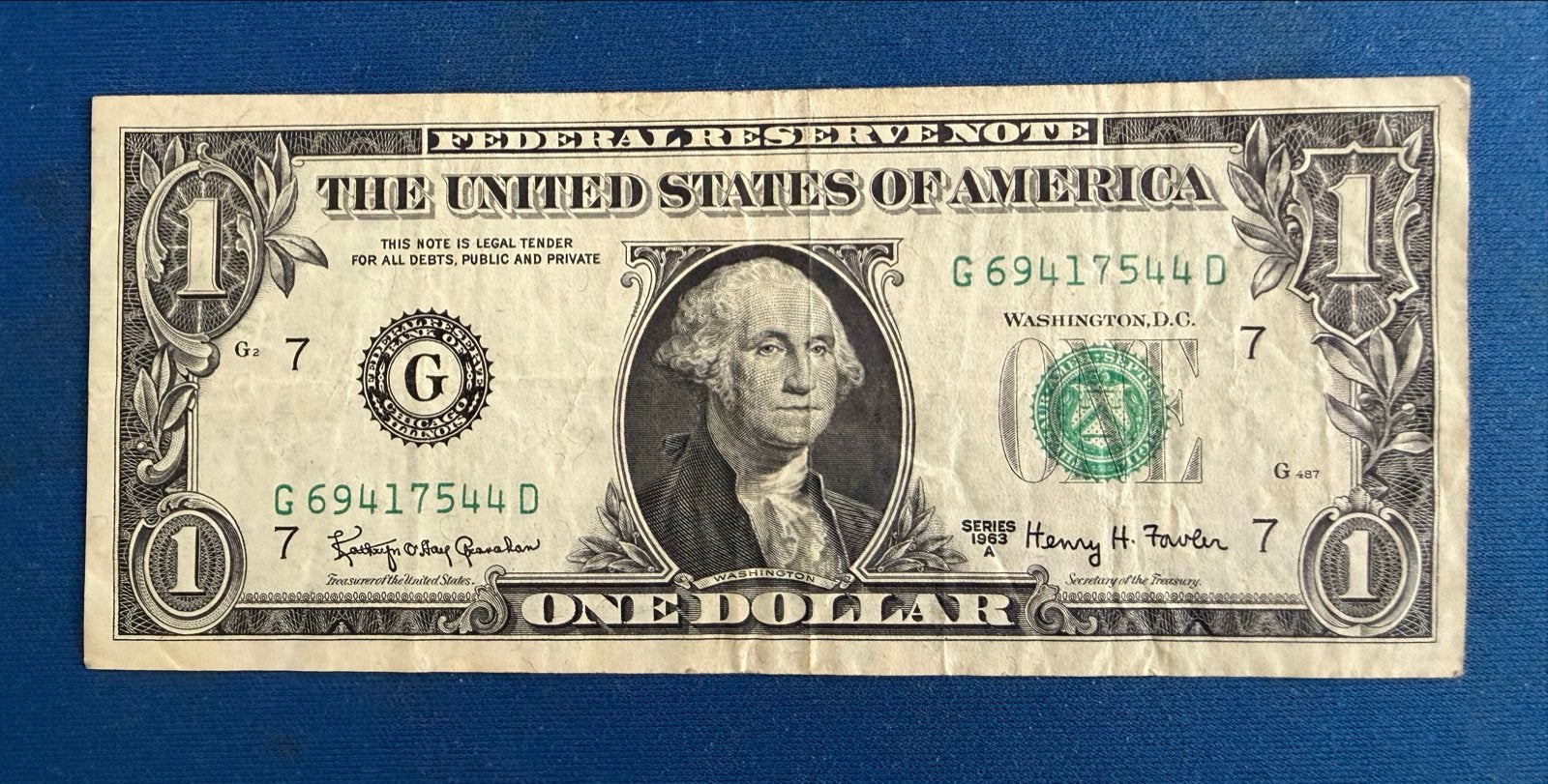 Amerikaans 1 Dollar Biljet - Serie 1963, Postzegels en Munten, Bankbiljetten | Amerika, Ophalen of Verzenden, Noord-Amerika, Los biljet