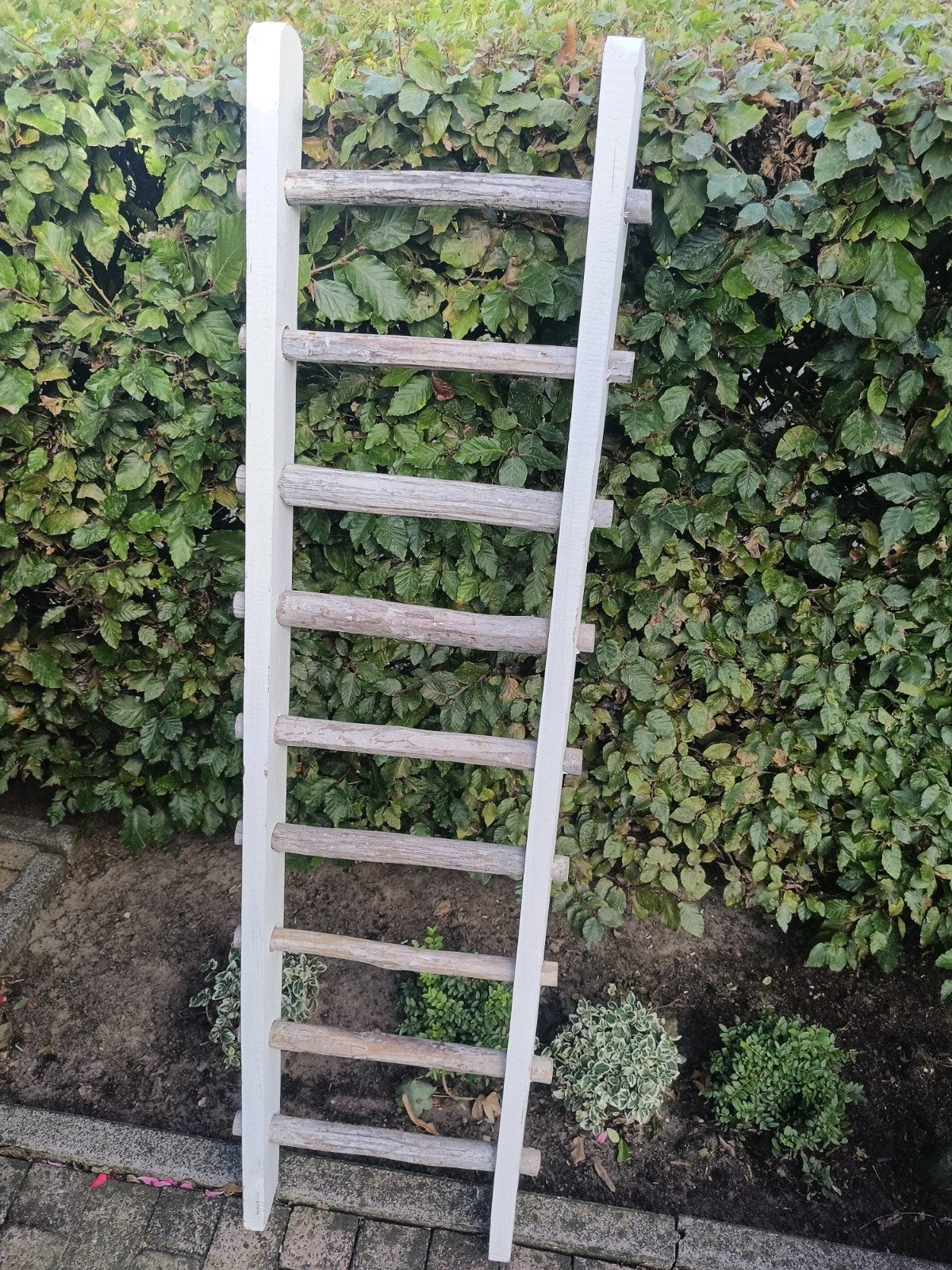 Decoratieve houten ladder - wit geverfd, Doe-het-zelf en Verbouw, Ophalen of Verzenden