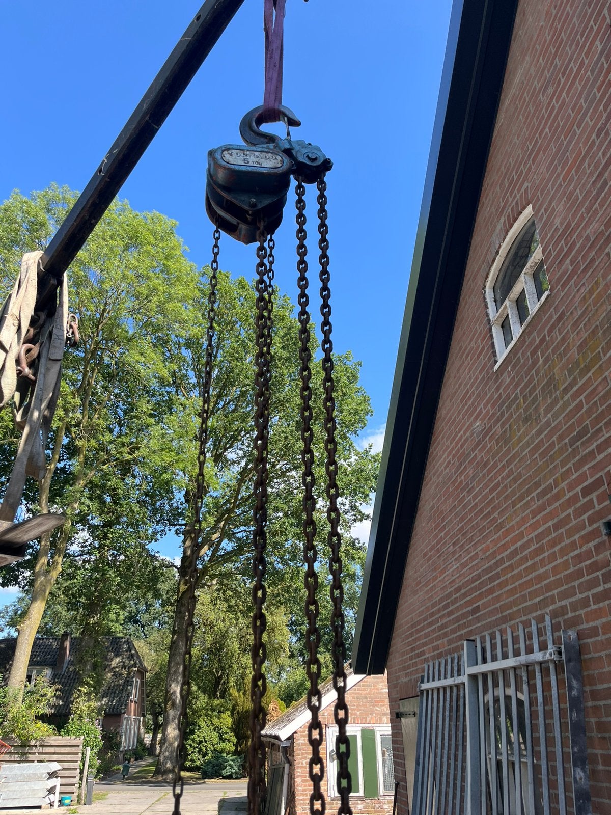 Ketting takel zwaar 5 ton 3.25m hoogte Tornado, Doe-het-zelf en Verbouw, Ophalen, Gebruikt, Handmatig