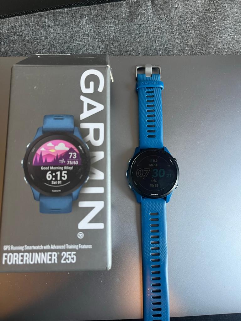 Garmin Forerunner 255 - Blauw GPS Hardloophorloge, Ophalen of Verzenden, Waterdicht, Zo goed als nieuw, Blauw