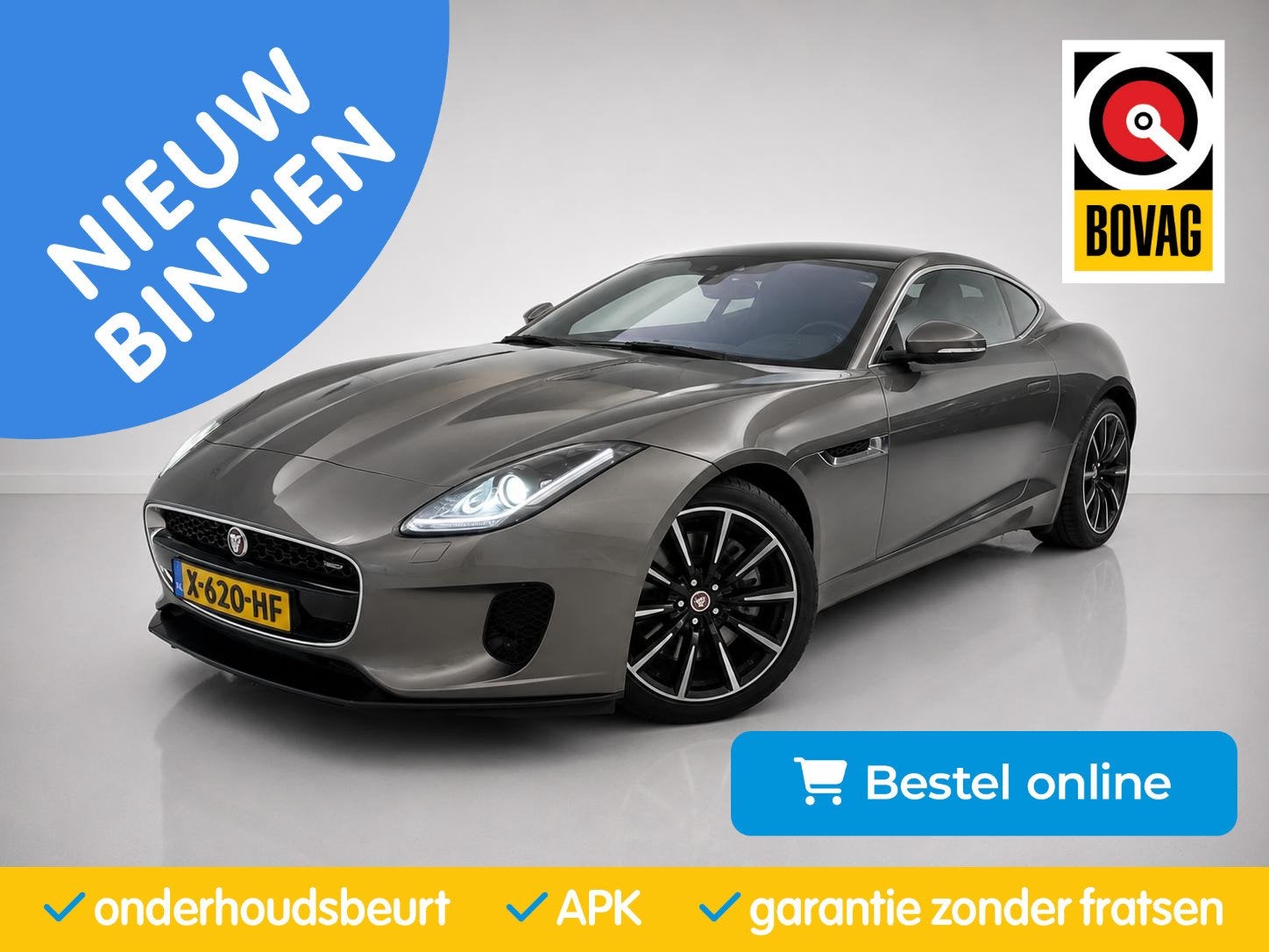 Jaguar F-TYPE 2.0T CruiseControl|Memory-Pack|Active -Spoiler, Auto's, 4 cilinders, Met garantie (alle), Bedrijf, 2 stoelen