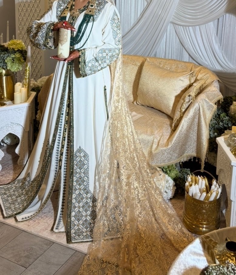 Henna Lebsa Marokkaans met Sieraden, Kleding | Dames, Ophalen of Verzenden, Zo goed als nieuw, Wit, Accessoires
