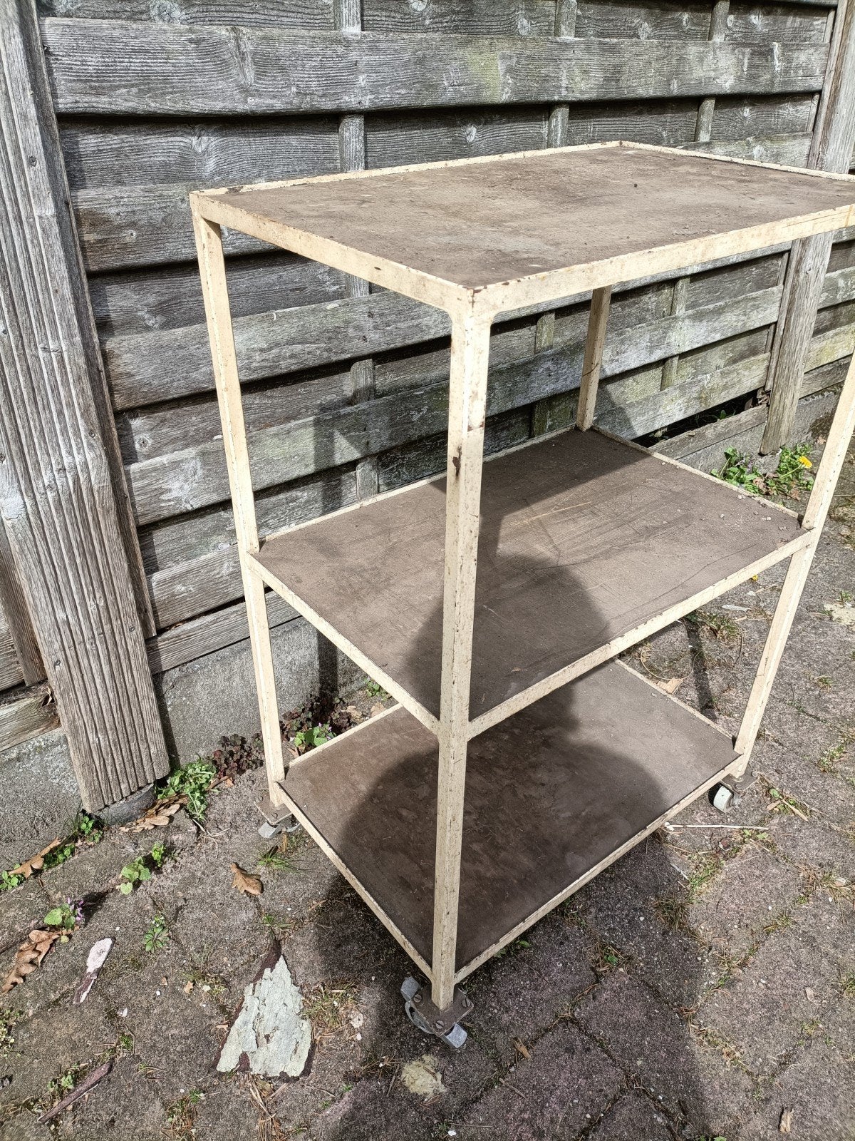 Industrieel vintage karretje. Verrijdbaar. Keuken/schuur., Ophalen, Gebruikt