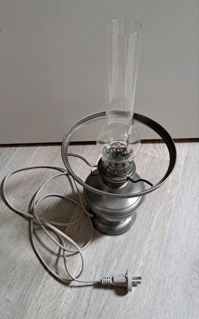 Vintage Tinnen Lampvoet - Zonder Kap, Ophalen of Verzenden