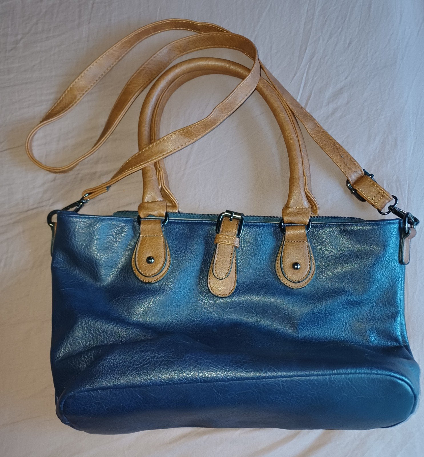 mooie dames tas, paar x gebruikt, dus zgan., Ophalen, Zo goed als nieuw, Blauw, Handtas