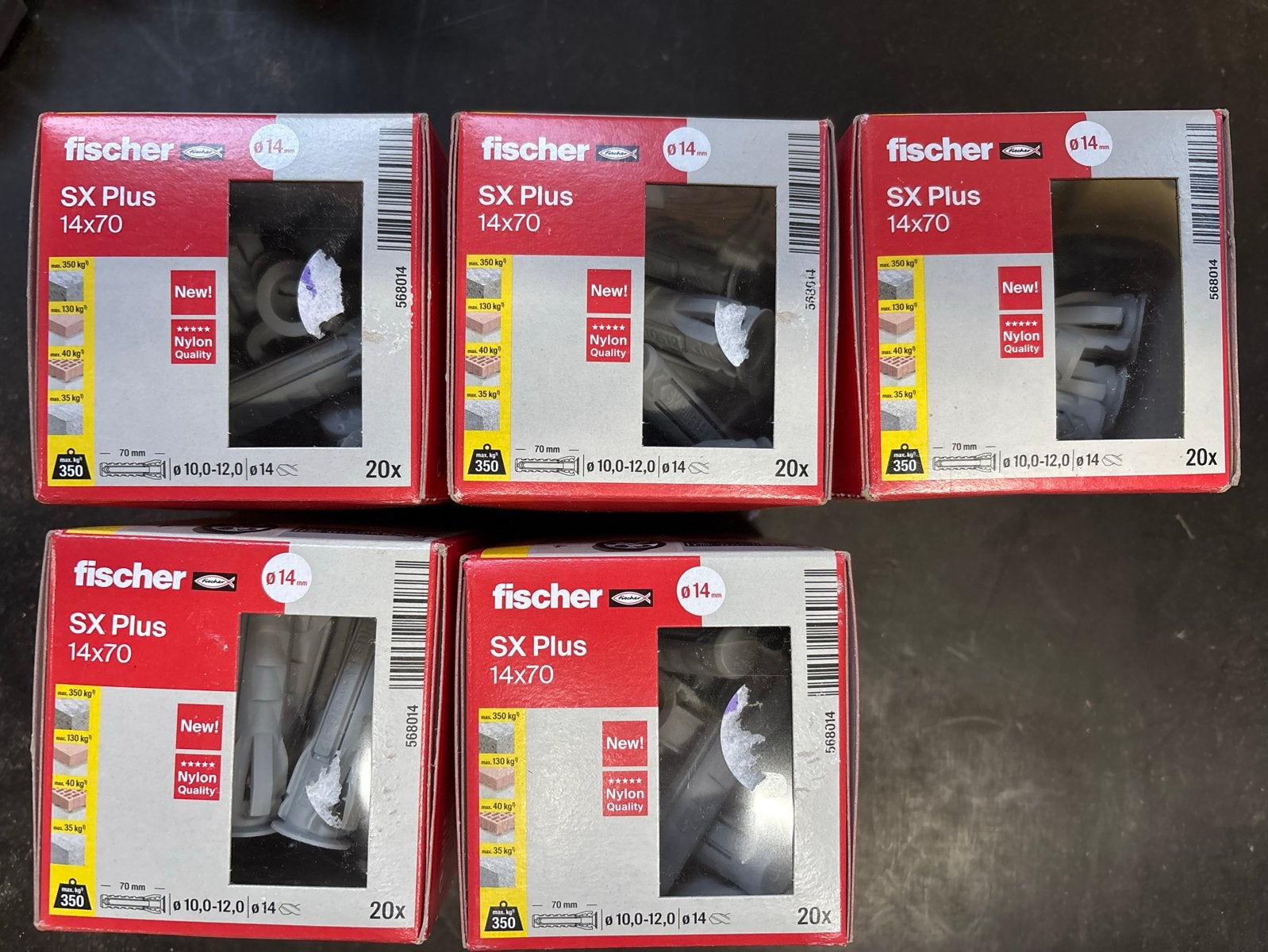 Fischer SX Plus 14x70 Nylon Pluggen - 5 dozen (100 stuks), Ophalen of Verzenden, Nieuw, 50 tot 100 mm, Pluggen