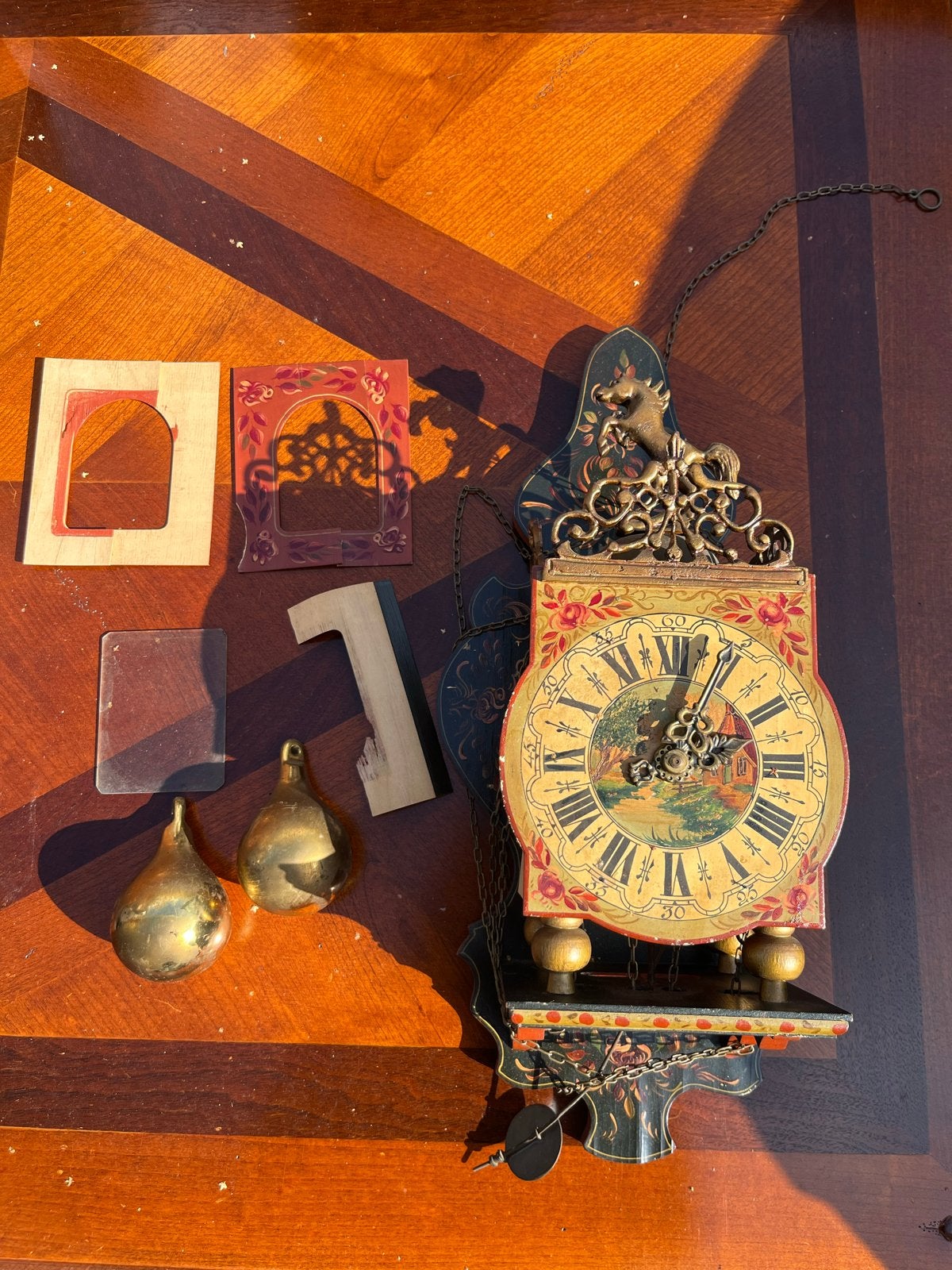 Antieke Friese Staartklok - Wandklok met gewichten, Antiek en Kunst, Antiek | Klokken, Ophalen