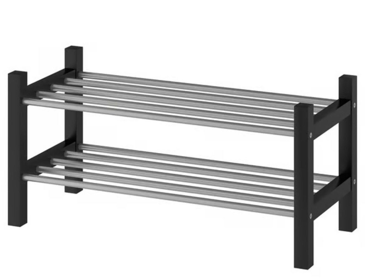 IKEA schoenenrek - Zwart met zilveren stangen, Ophalen of Verzenden, Zo goed als nieuw