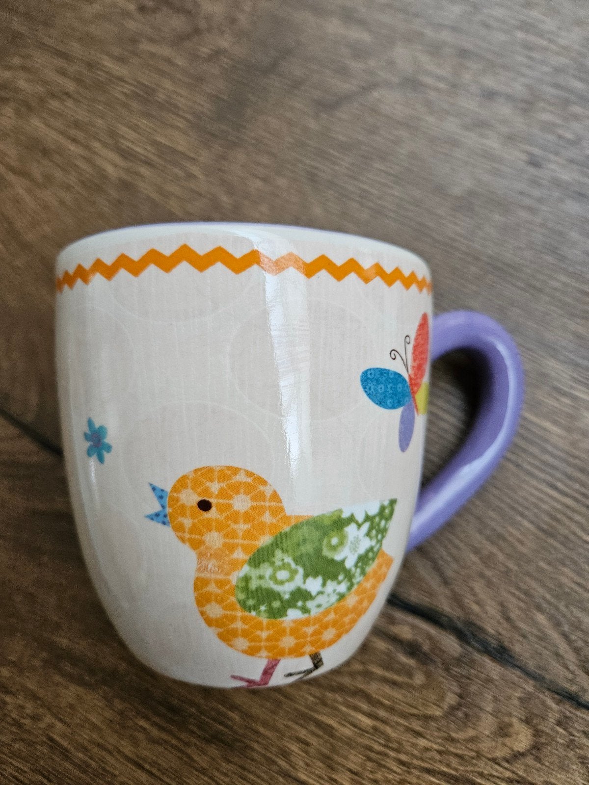 Easter mok met kuiken en vlinders, Gebruikt, Meerkleurig, Overige stijlen, Ophalen of Verzenden