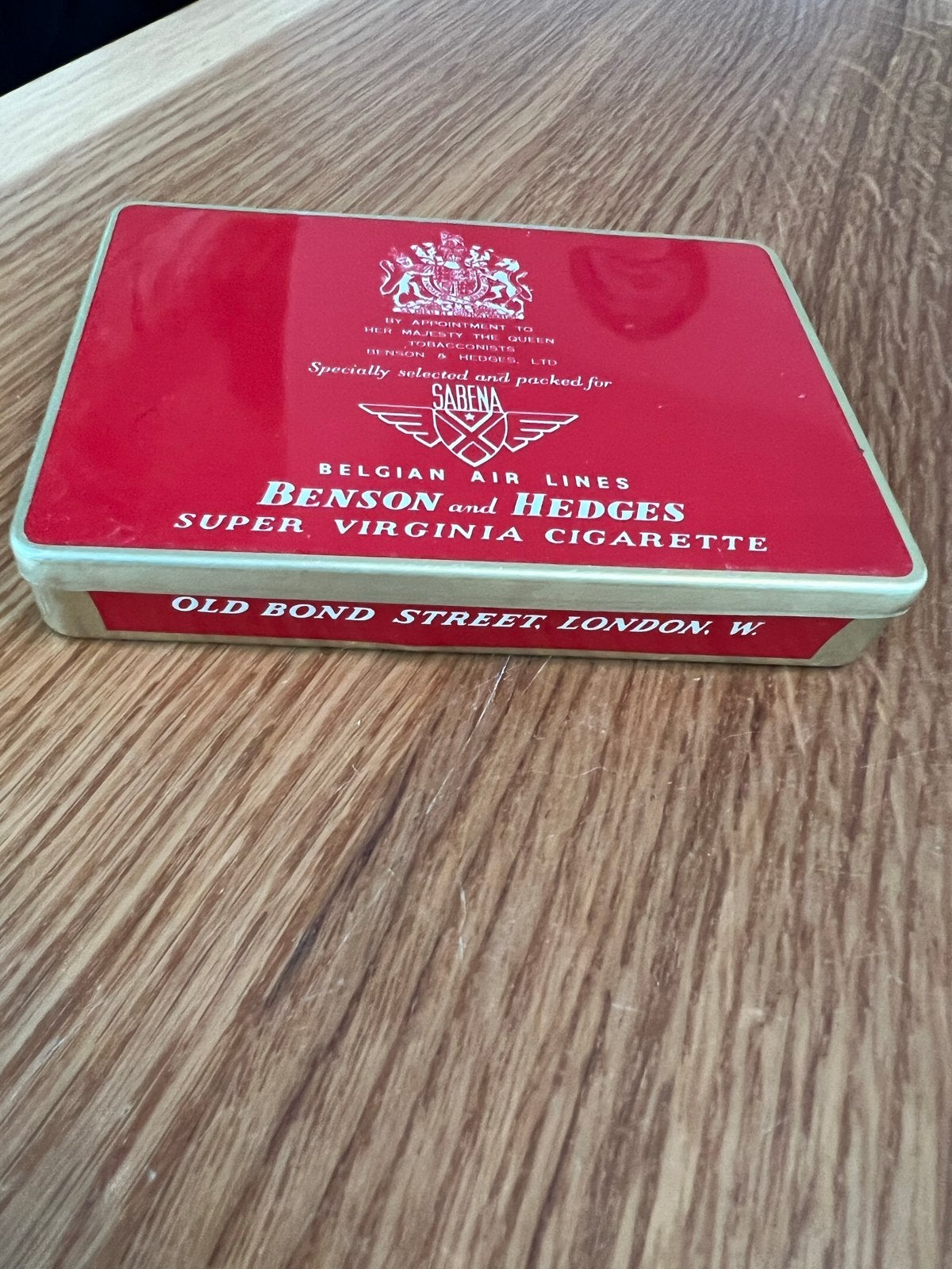 Vintage Benson and Hedges sigarettenblik-Sabena Belgian Air, Ophalen of Verzenden, Gebruikt, Overige, Overige merken