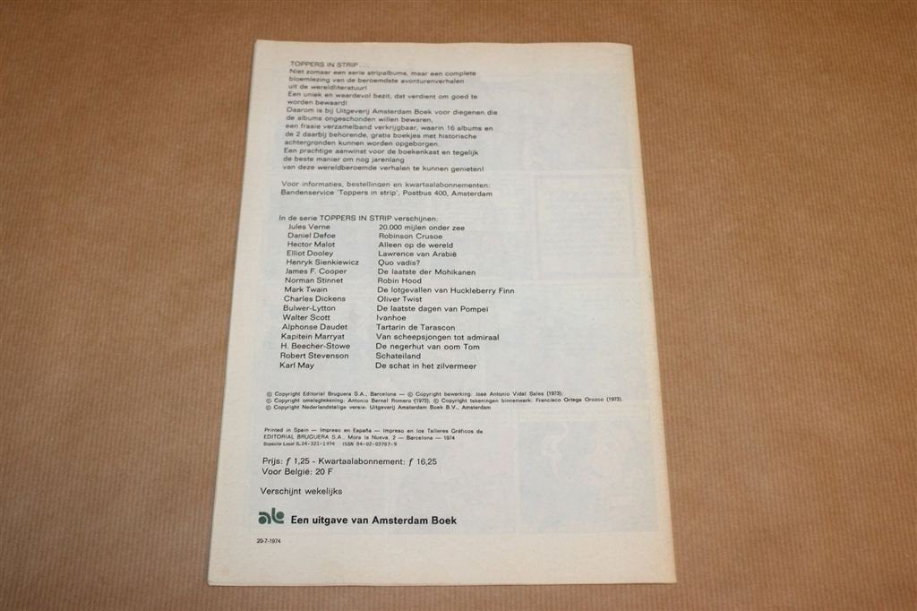 Tartarin de Tarascon — Toppers in Strip, Daudet 1974, Boeken, Eén stripboek, Ophalen of Verzenden, Gelezen