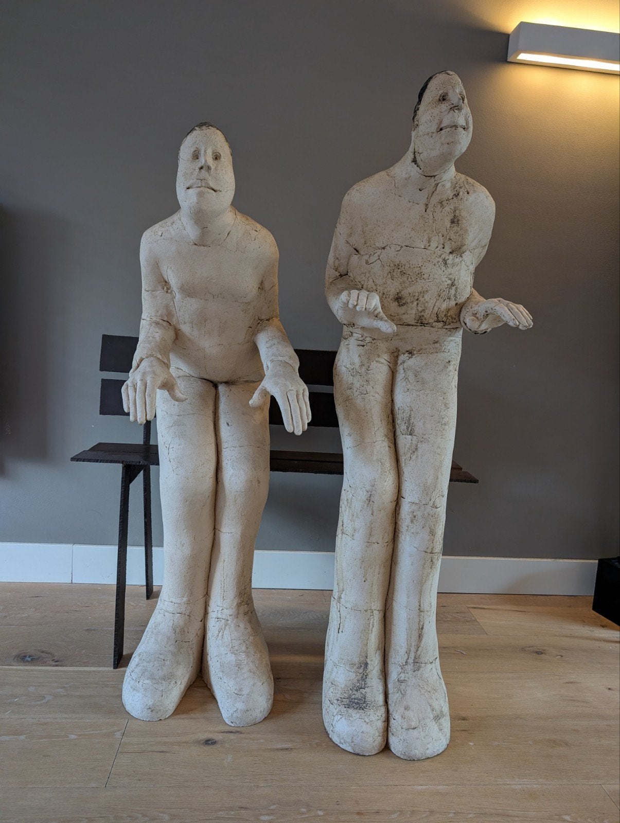 2 prachtige beelden van Sjer Jacobs. Unieke exemplaren!, Antiek en Kunst, Kunst | Beelden en Houtsnijwerken, Groep mensen, Ophalen of Verzenden