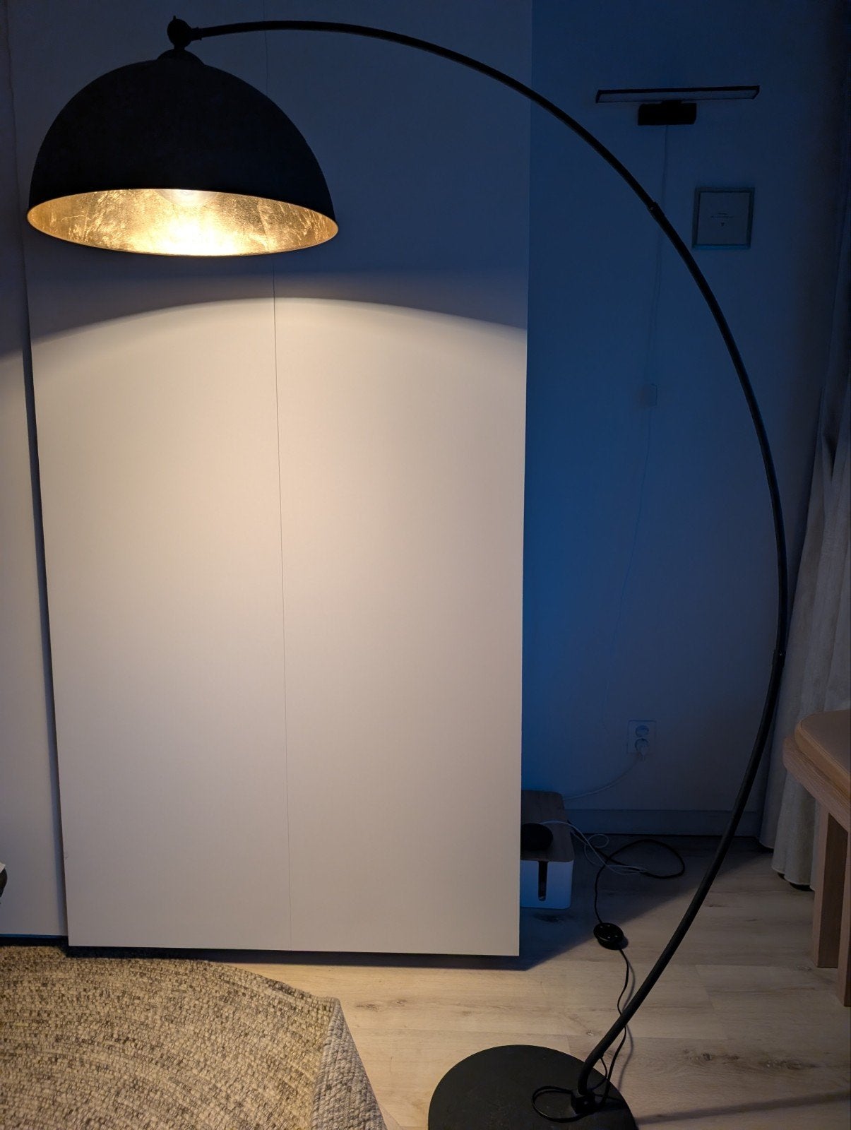 Lindby Booglamp Zwart/Goud E27 - 185 cm hoog, Ophalen, Zo goed als nieuw, 150 tot 200 cm