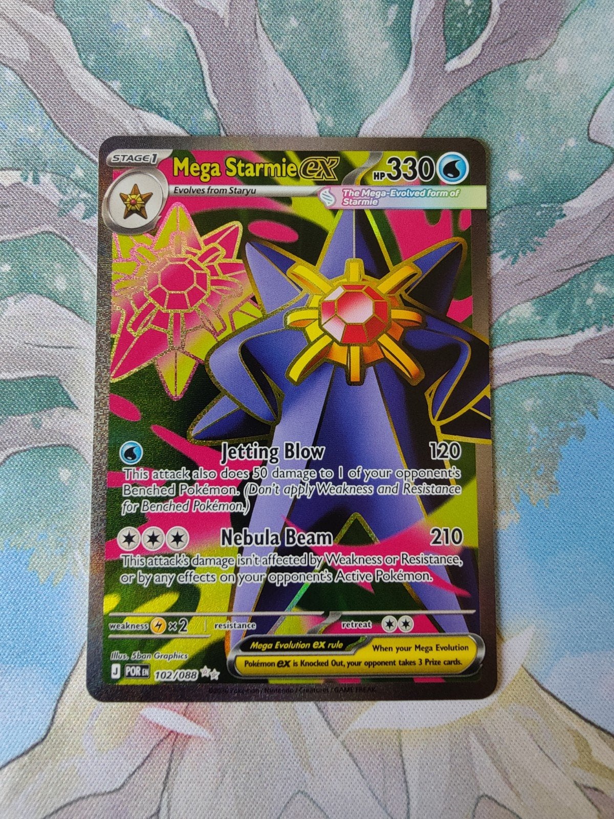 Pokemon perfect order mega starmie ex full art 102/088, Ophalen of Verzenden, Nieuw, Losse kaart, Foil