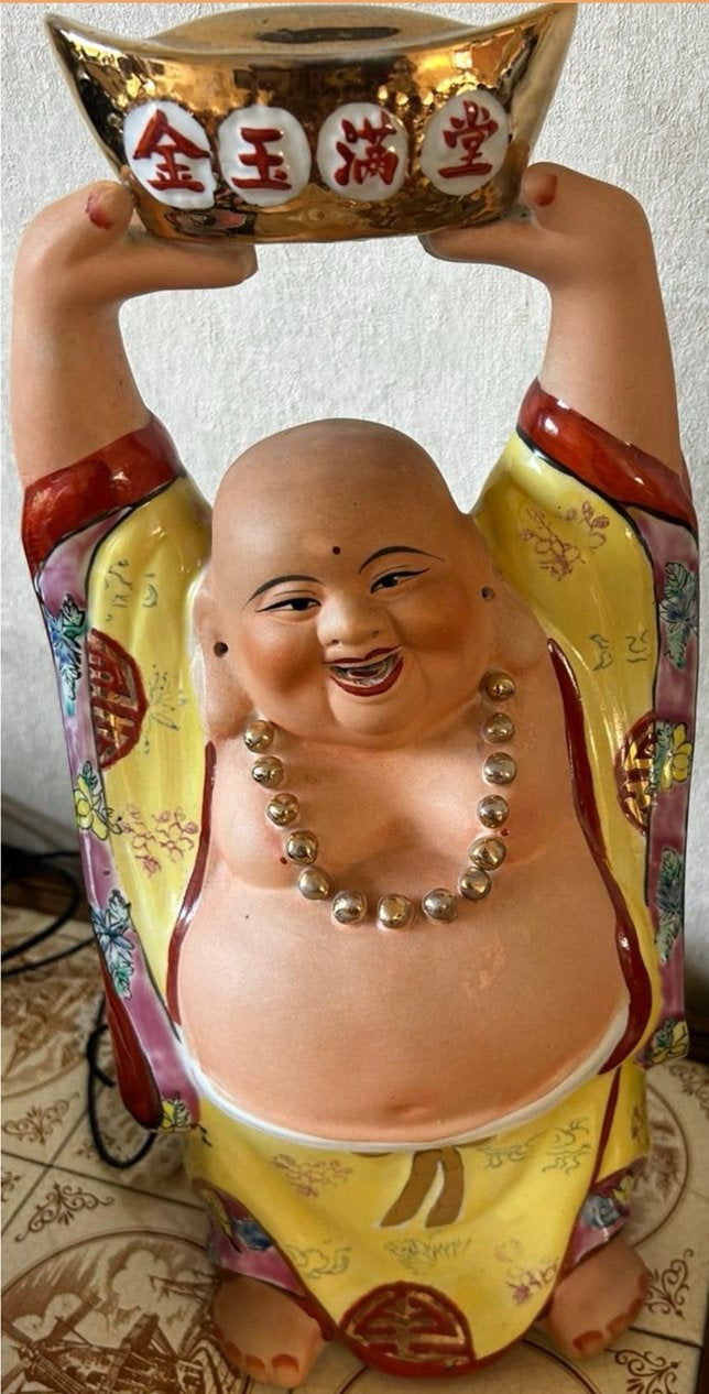 Chinees familie rose boeddha beeld, Ophalen, Gebruikt