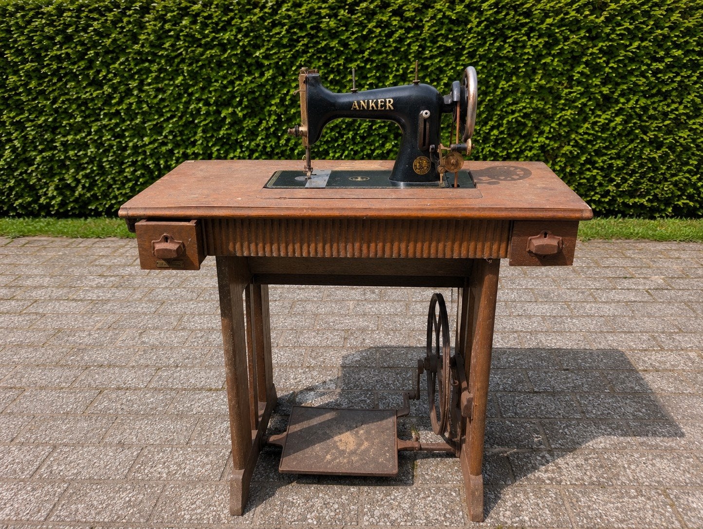 Originele ANKER trapnaaimachine 1936 – met bon, handleiding!, Ophalen