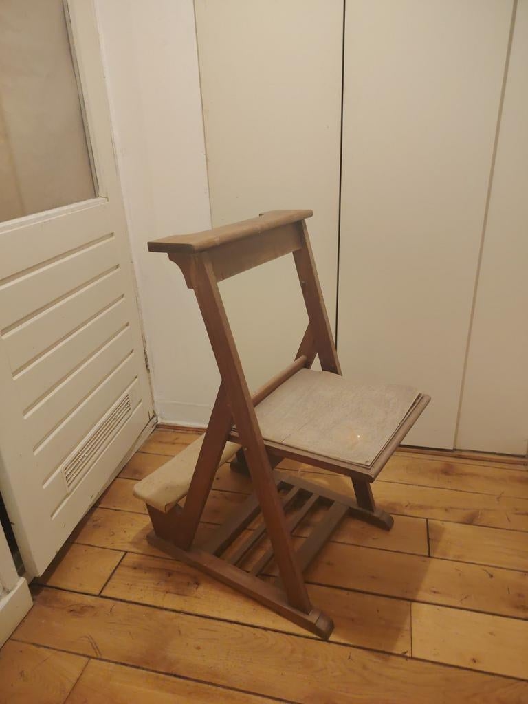 Vintage houten bidbankje / knielbankje, Antiek en Kunst, Ophalen