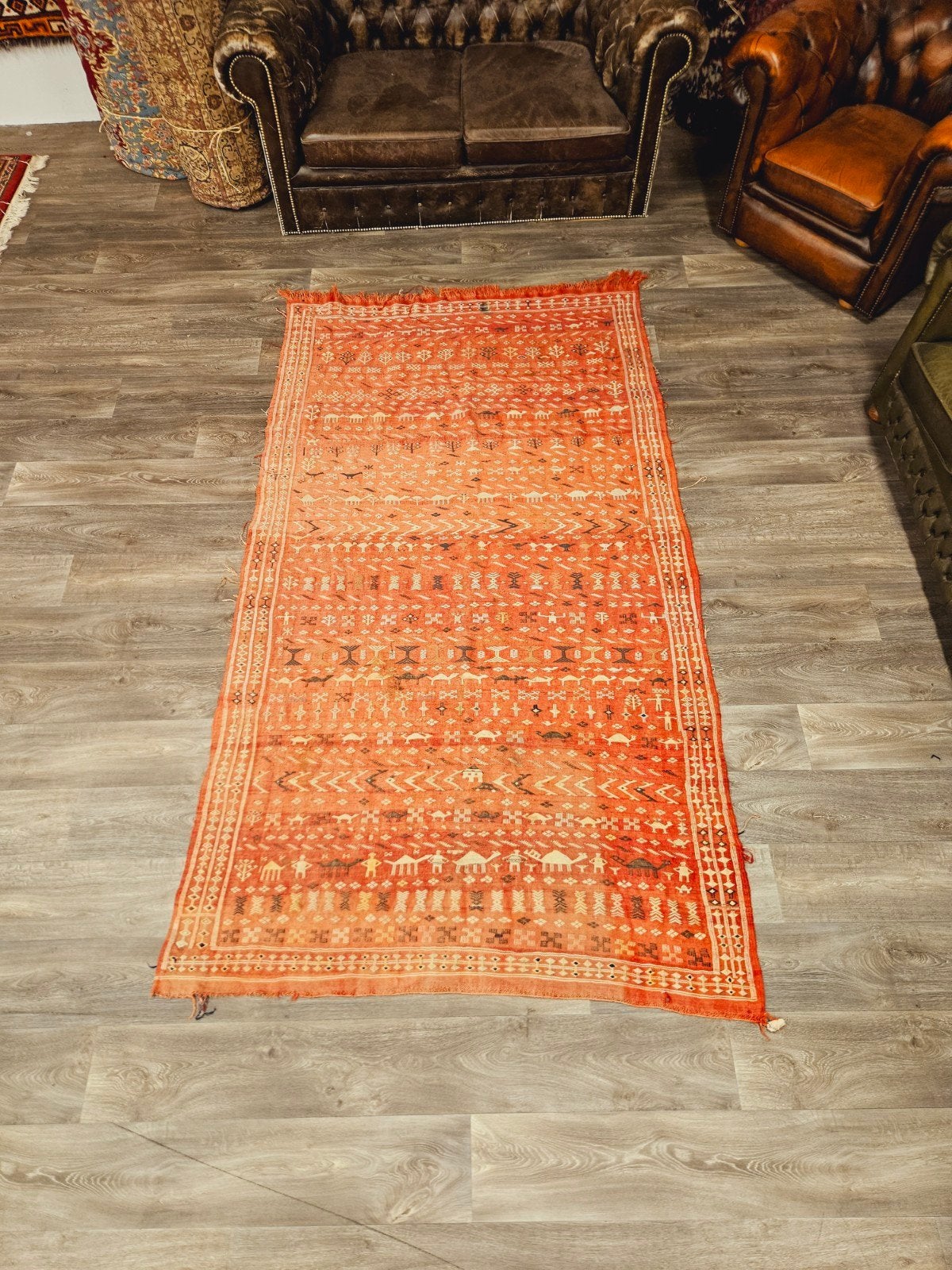 Handgeweven Kelim Tapijt. Heel Uniek! Prachtige patronen!, 100 tot 150 cm, 200 cm of meer, Ophalen of Verzenden, Zo goed als nieuw