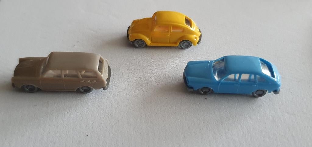 Wiking model auto's VW   N spoorbaan 3 stuks, Hobby en Vrije tijd, Modeltreinen | N-Spoor, Overige merken, Gelijkstroom of Wisselstroom