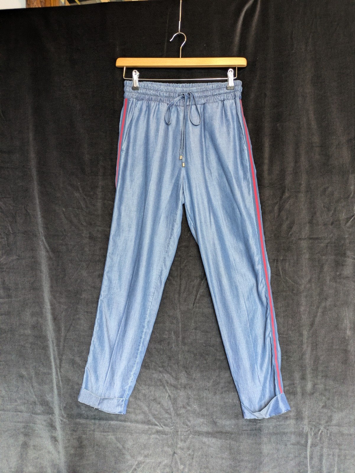 Kocca Jeans Lyocell Broek Maat S met Rode Streep, Info@kocca.it, KOCCA SRL, Blauw, Ophalen of Verzenden