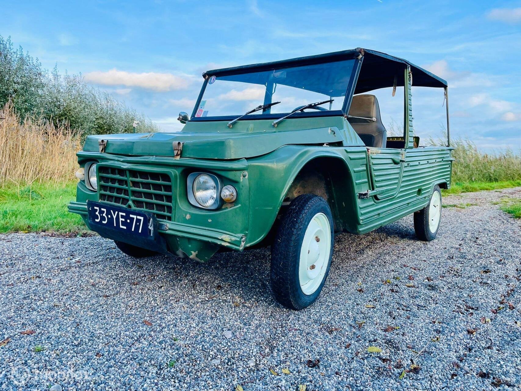 Mehari 4 pers vert montana 01-1974 59.275 km, Auto's, Voorwielaandrijving, 602 cc, 4 stoelen, 29 pk