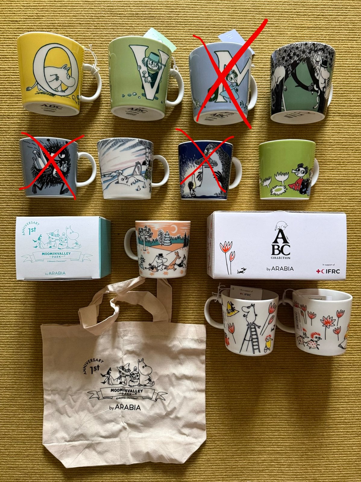 8 Moomin mokken (Arabia Finland), Arabia, Nieuw, Overige stijlen, Porselein