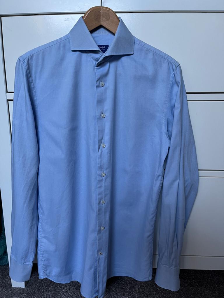 Van Gils overhemd slim fit maat 38 blauw, Ophalen of Verzenden, Gedragen, Blauw, Halswijdte 38 (S) of kleiner