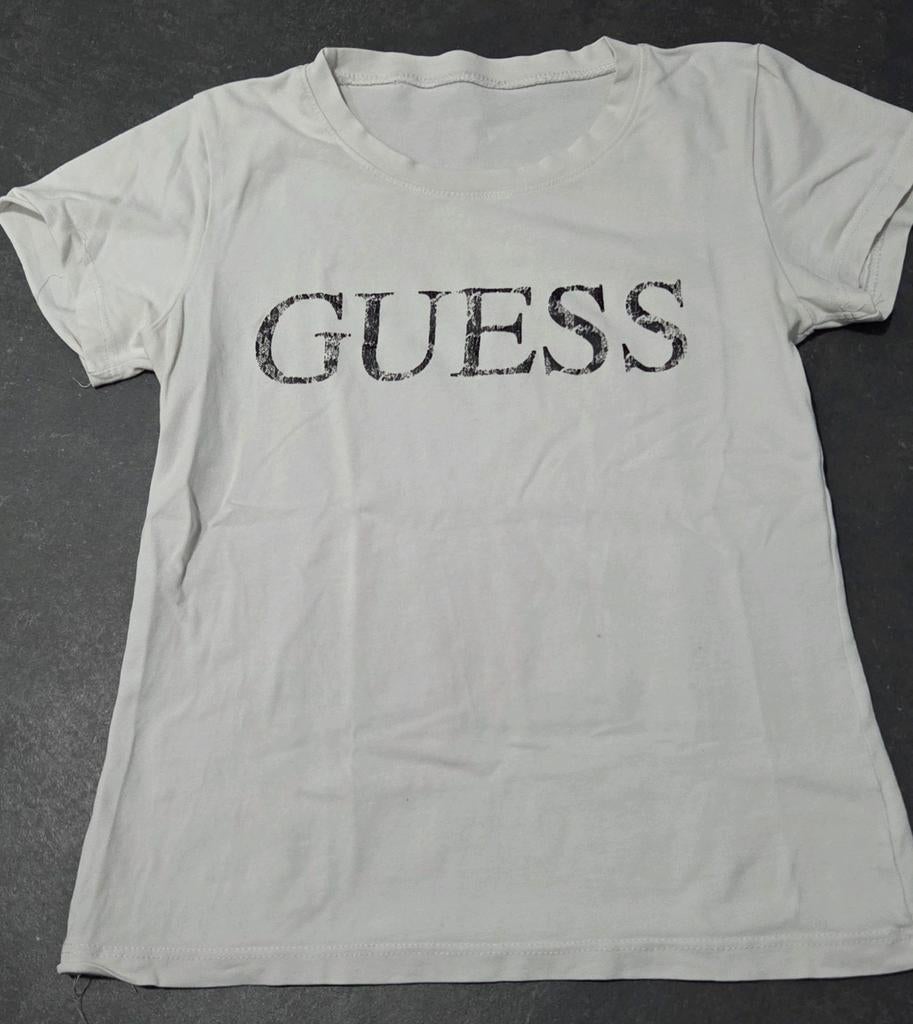 Dames wit katoenen T-shirt - Maat S, Guess, Wit, Ophalen of Verzenden, Korte mouw