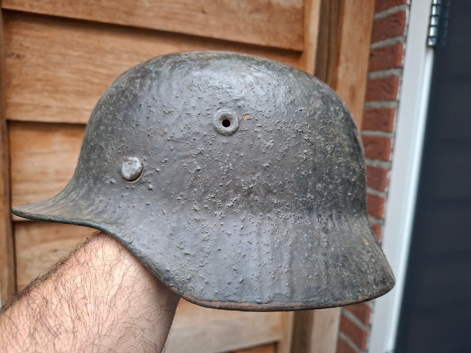 m40 woodchip camo helm, Verzamelen, Militaria | Tweede Wereldoorlog, ., Ophalen of Verzenden, Duitsland, .
