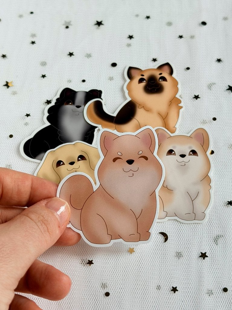 Schattige honden stickers – los verkrijgbaar of set van 5, Ophalen of Verzenden, Nieuw, Dier en Natuur