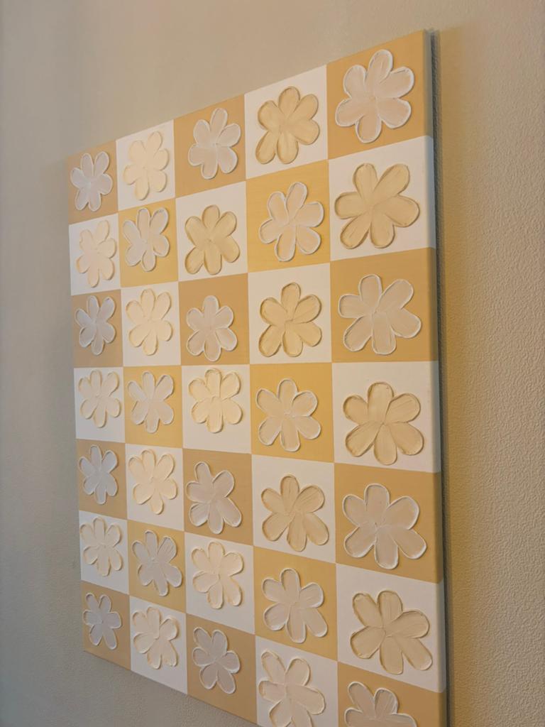 Canvas schilderij met 3D bloemen, Ophalen