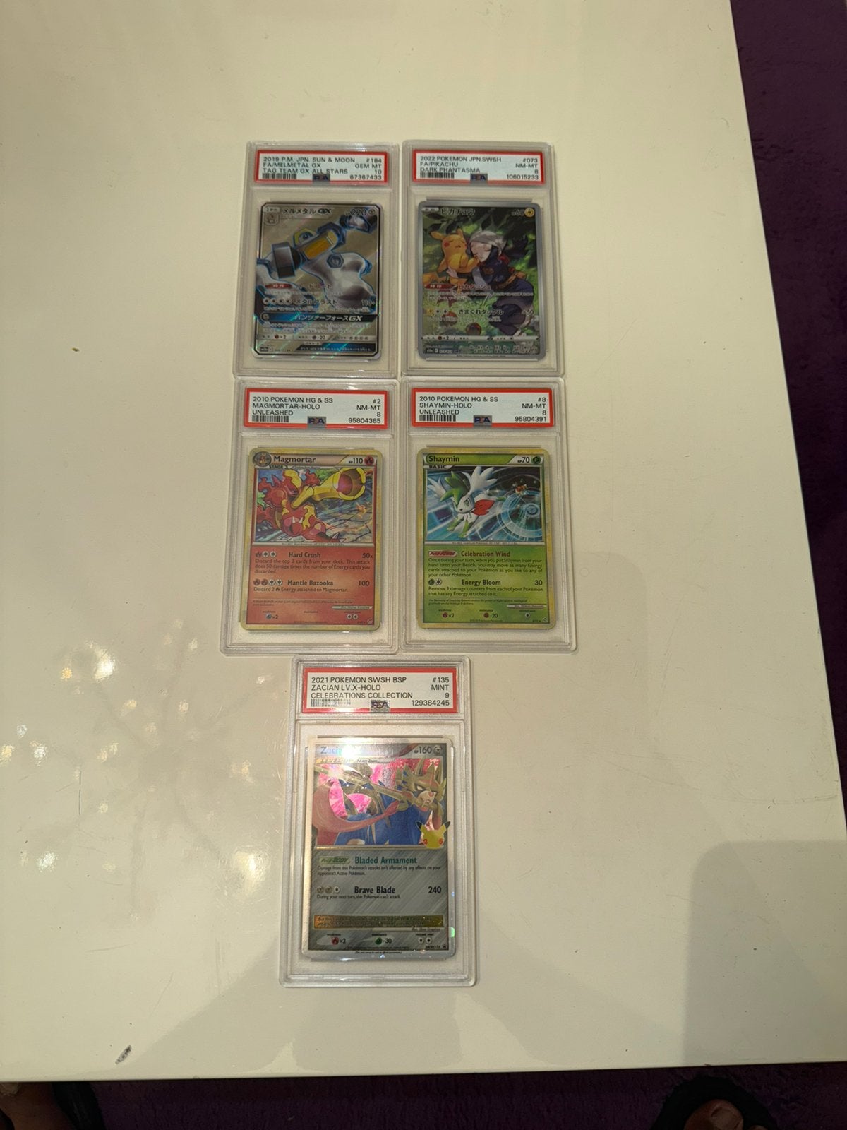 5x Psa pokemon graded bundel lot, Ophalen of Verzenden, Zo goed als nieuw, Meerdere kaarten, Foil