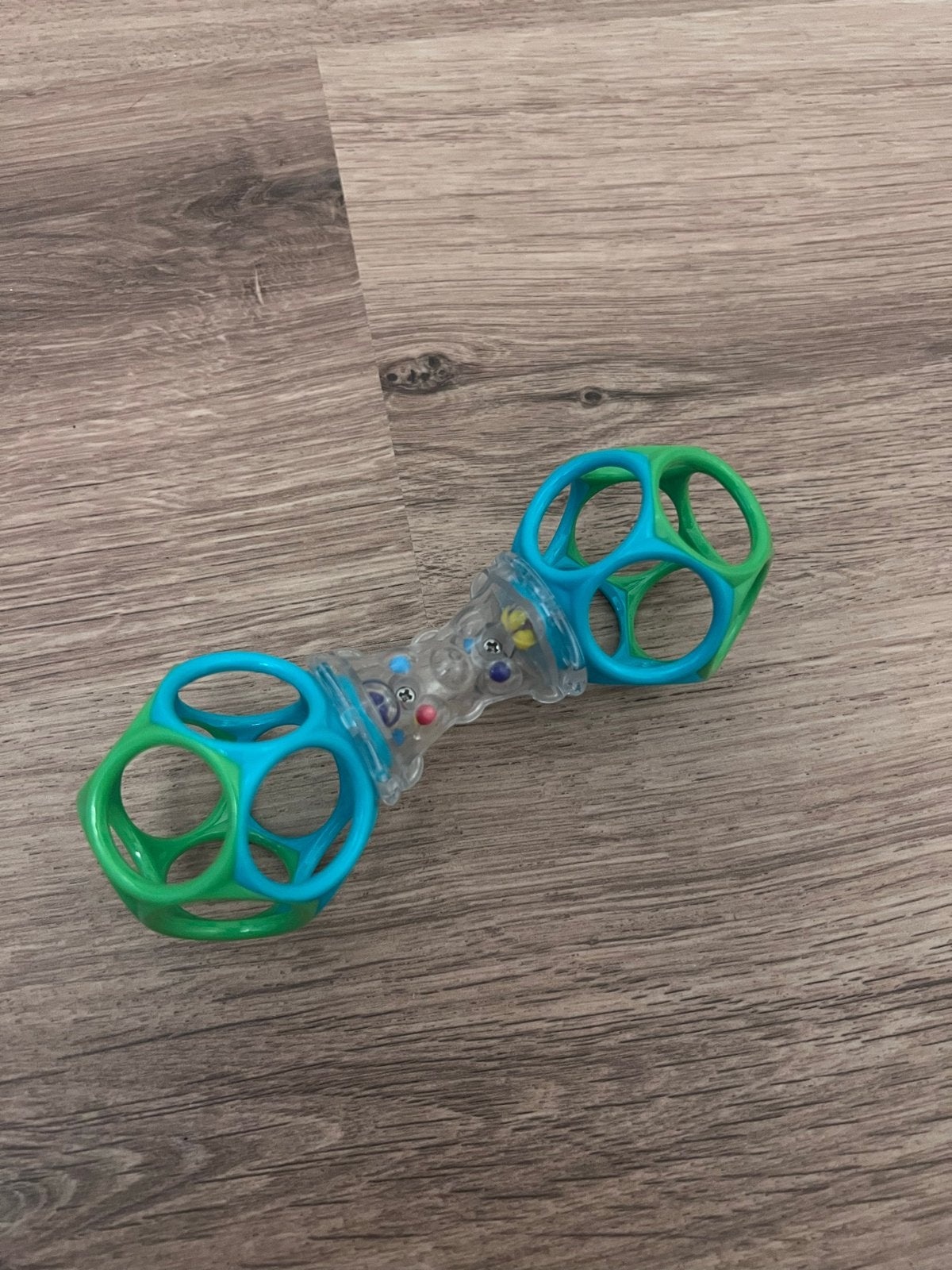 O-Ball Rammelaar Baby Speelgoed Groen/Blauw, Kinderen en Baby's, Ophalen of Verzenden, Zo goed als nieuw, Rammelaar, Met geluid