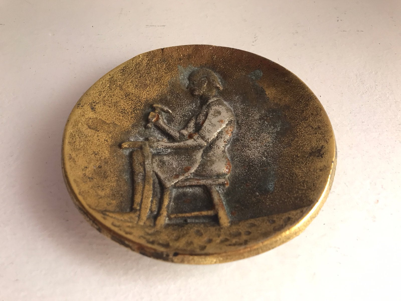 Schaaltje brons oud ambacht / gemerkt Clerget, Antiek en Kunst, Ophalen of Verzenden