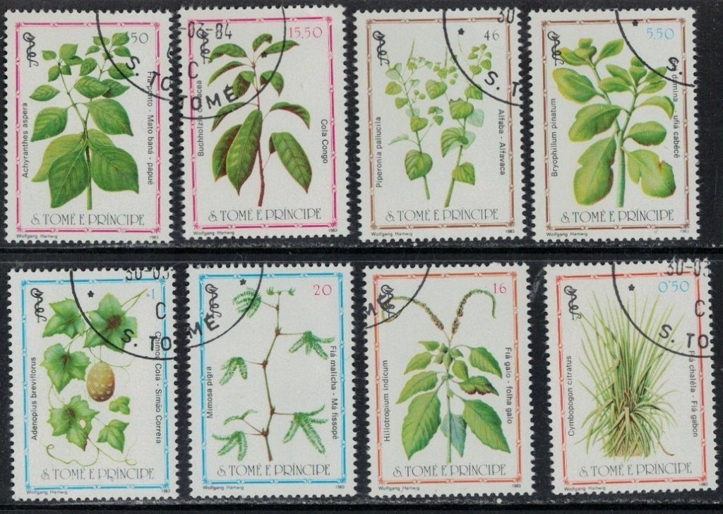 S665 S Tome E Principe 861/68 gestempeld Vruchten, Verzenden, Gestempeld, Dier of Natuur