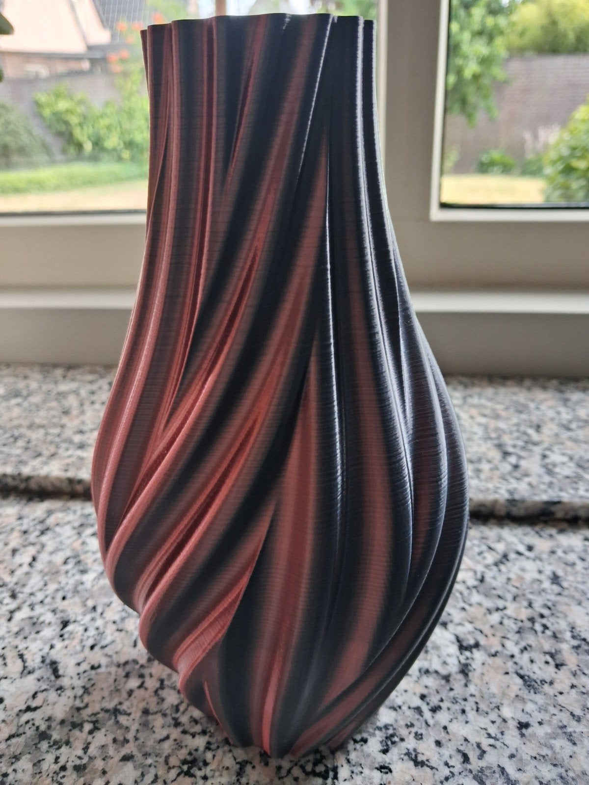 3D print vaas koperkleurig / gevlamd, Ophalen of Verzenden, Nieuw, 3D-geprint, 22 cm